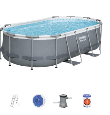 Juego de piscina 427x250x100 cm gris oscuro